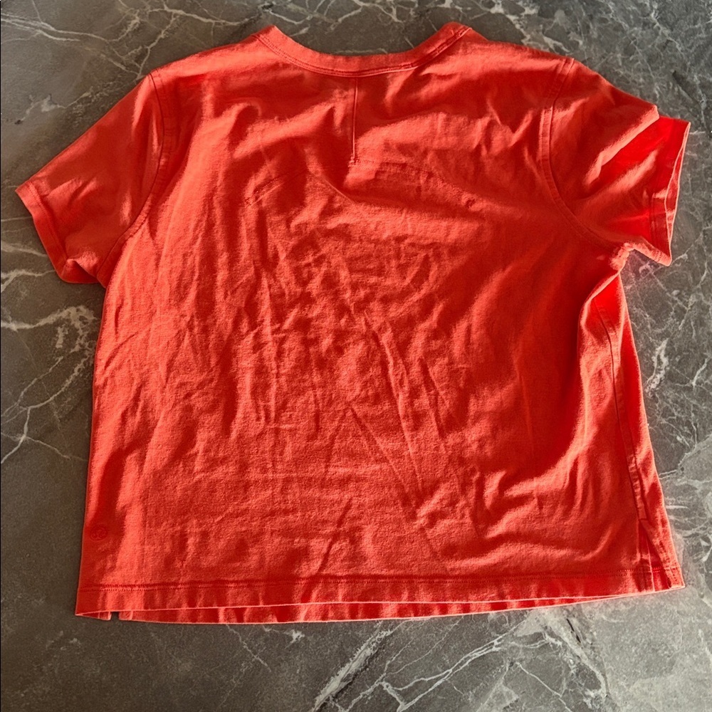 Lululemon Women’s Orange Cotton Tee – Fits Small - Picture 3 of 5